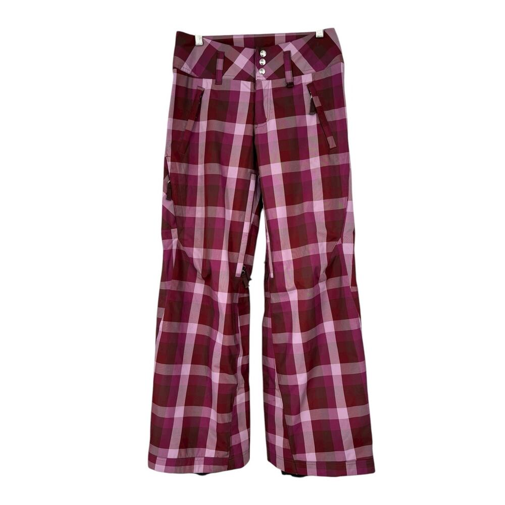 Patagonia H2no Plaid Purple Ski Snowboard Pants Womens Small